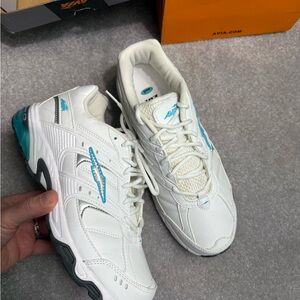 Avia Women's White Sneakers with Teal Accents